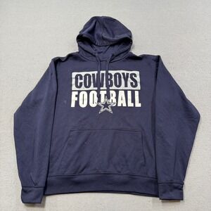 Dallas Cowboys Hoodie Men's Large Navy Blue Loose Cowboy Football Athletic